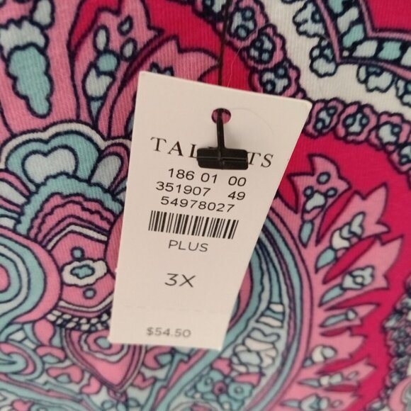 Talbots Multicolor Paisley Long Sleeve Scoop Neck Plus Size Top SZ 3XL - Picture 5 of 9